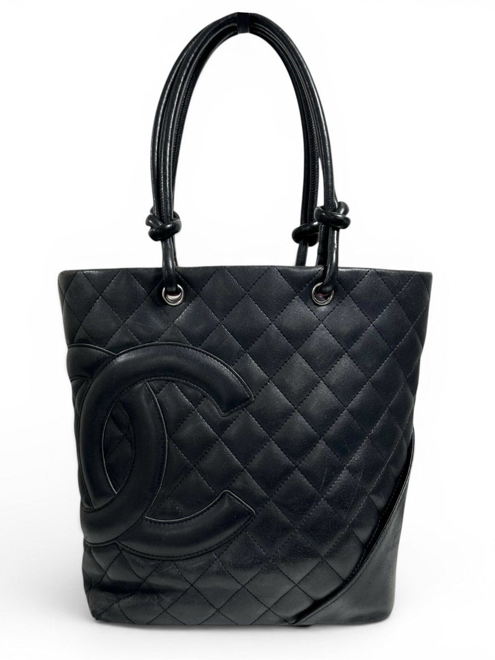 CHANEL Black Quilted Leather Shoulder Tote